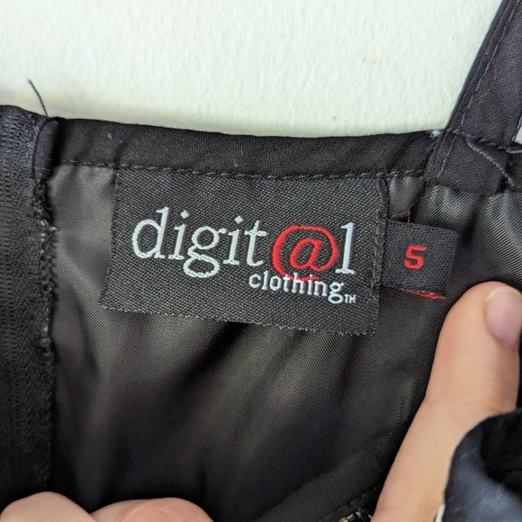 Y2K Black & White Floral Midi Dress Spaghetti Strap Whimsygoth Cottage Size 5 - Picture 9 of 10